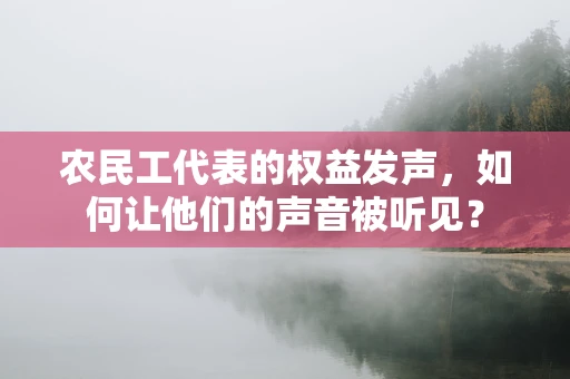 农民工代表的权益发声，如何让他们的声音被听见？