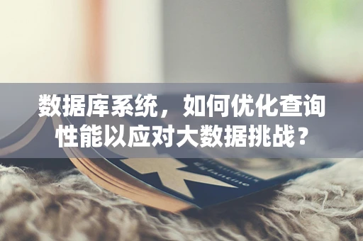 数据库系统，如何优化查询性能以应对大数据挑战？