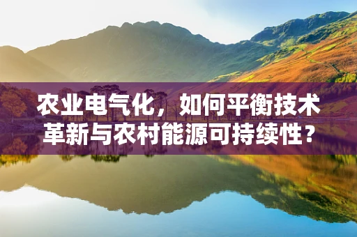 农业电气化，如何平衡技术革新与农村能源可持续性？