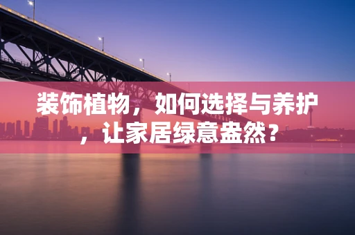 装饰植物，如何选择与养护，让家居绿意盎然？